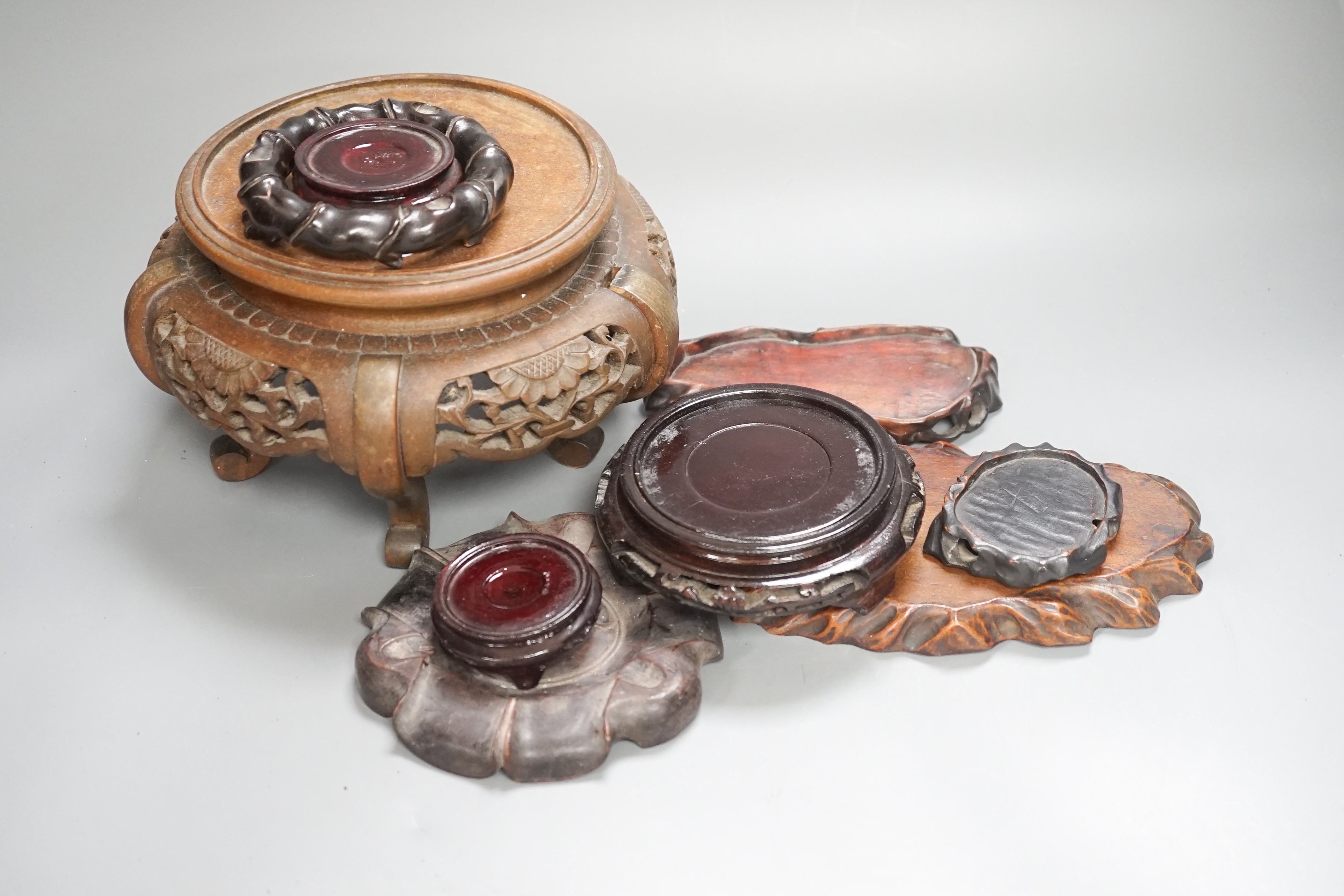 Assorted Chinese wooden stands